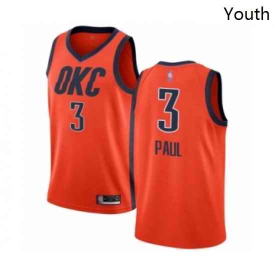 Youth Oklahoma City Thunder 3 Chris Paul Orange Swingman Jersey Earned Edition